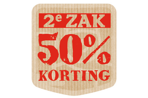 Stickers '2e zak 50% korting'