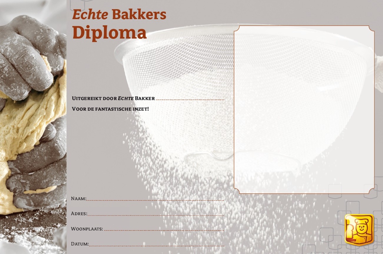 Echte Bakkers diploma (NIEUW)